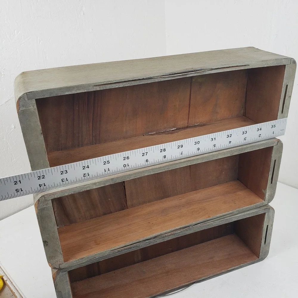 Antique Wooden Singer Treadle Sewing Machine Drawers Set of 3 Knick Knack Shelf